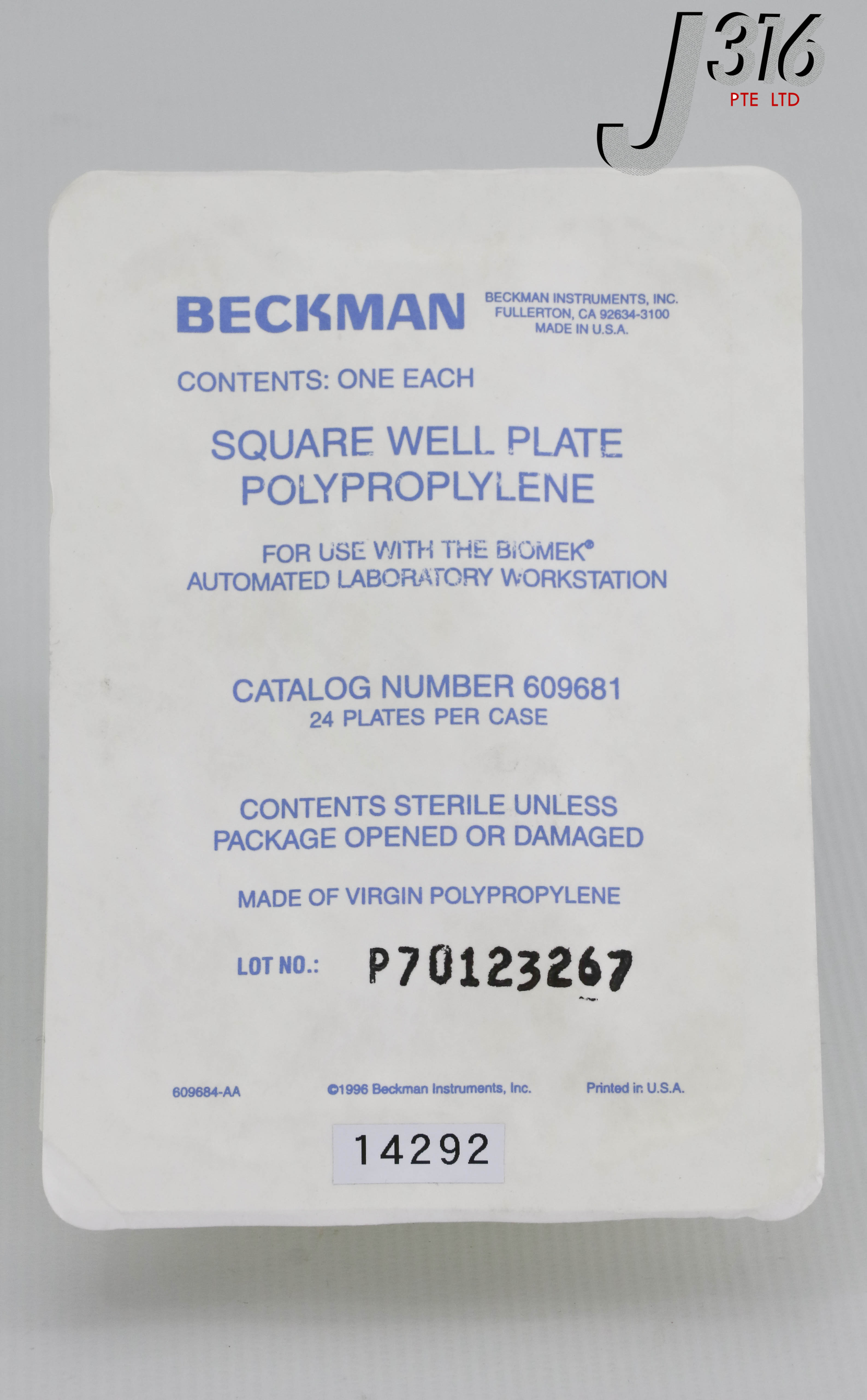 14292 BECKMAN SQUARE WELL PLATE POLYPROPLYLENE (NEW) 609681 | eBay UK
